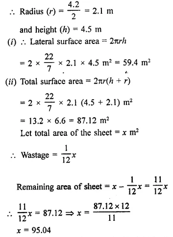 RD Sharma Class 9 Solutions Chapter 19 Surface Areas and Volume of a Circular Cylinder Ex 19.1 Q14.1