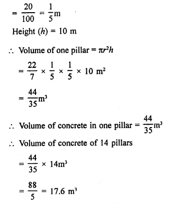 RD Sharma Class 9 Solutions Chapter 19 Surface Areas and Volume of a Circular Cylinder Ex 19.2 Q2.1