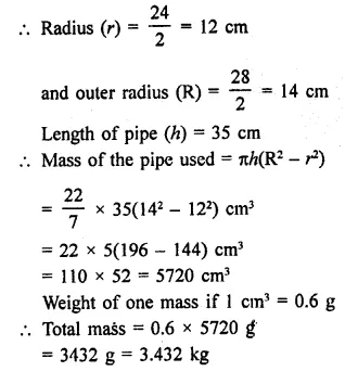 RD Sharma Class 9 Solutions Chapter 19 Surface Areas and Volume of a Circular Cylinder Ex 19.2 Q3.1