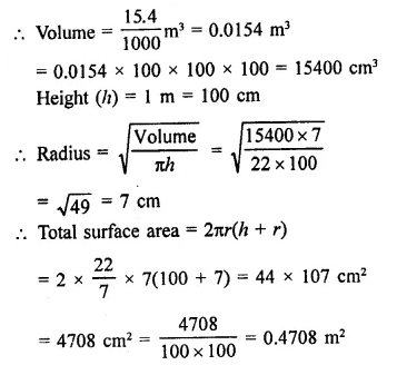 RD Sharma Class 9 Solutions Chapter 19 Surface Areas and Volume of a Circular Cylinder Ex 19.2 Q5.1