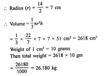 RD Sharma Class 9 Solutions Chapter 20 Surface Areas and Volume of A Right Circular Cone Ex 20.2 Q10.1