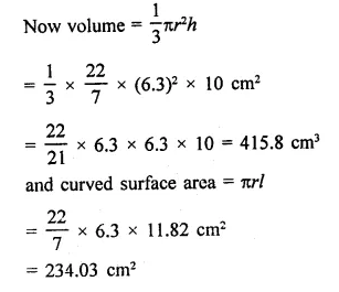 RD Sharma Class 9 Solutions Chapter 20 Surface Areas and Volume of A Right Circular Cone Ex 20.2 Q11.2