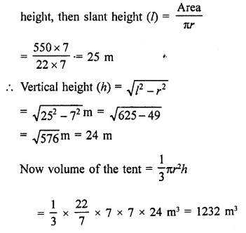 RD Sharma Class 9 Solutions Chapter 20 Surface Areas and Volume of A Right Circular Cone Ex 20.2 Q15.2
