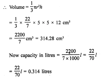 RD Sharma Class 9 Solutions Chapter 20 Surface Areas and Volume of A Right Circular Cone Ex 20.2 Q2.2