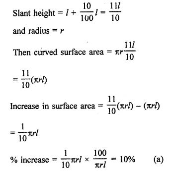 RD Sharma Class 9 Solutions Chapter 20 Surface Areas and Volume of A Right Circular Cone MCQS Q13.1