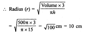 RD Sharma Class 9 Solutions Chapter 20 Surface Areas and Volume of A Right Circular Cone VSAQS Q1.1