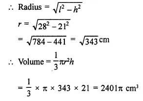 RD Sharma Class 9 Solutions Chapter 20 Surface Areas and Volume of A Right Circular Cone VSAQS Q3.1