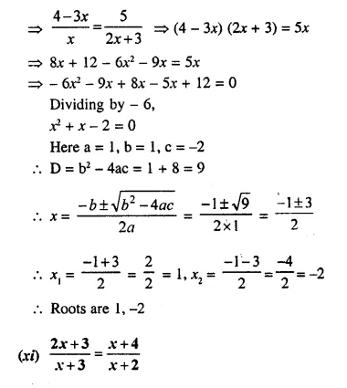 Selina Concise Mathematics Class 10 ICSE Solutions Chapter 5 Quadratic Equations Ex 5C Q1.10