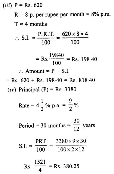 Selina Concise Mathematics Class 7 ICSE Solutions Chapter 10 Simple Interest 2