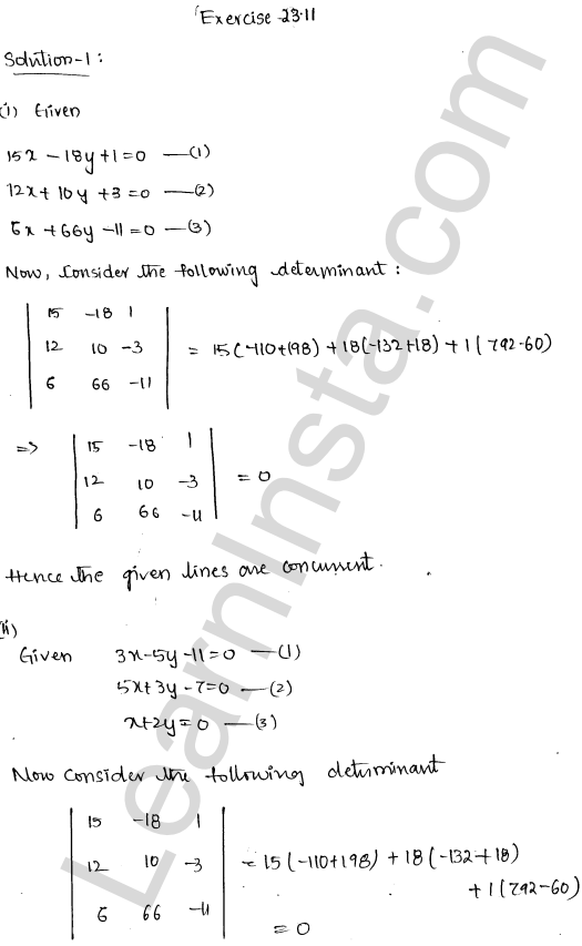 RD Sharma Class 11 Solutions Chapter 23 The Straight Lines Ex 23.11 1.1