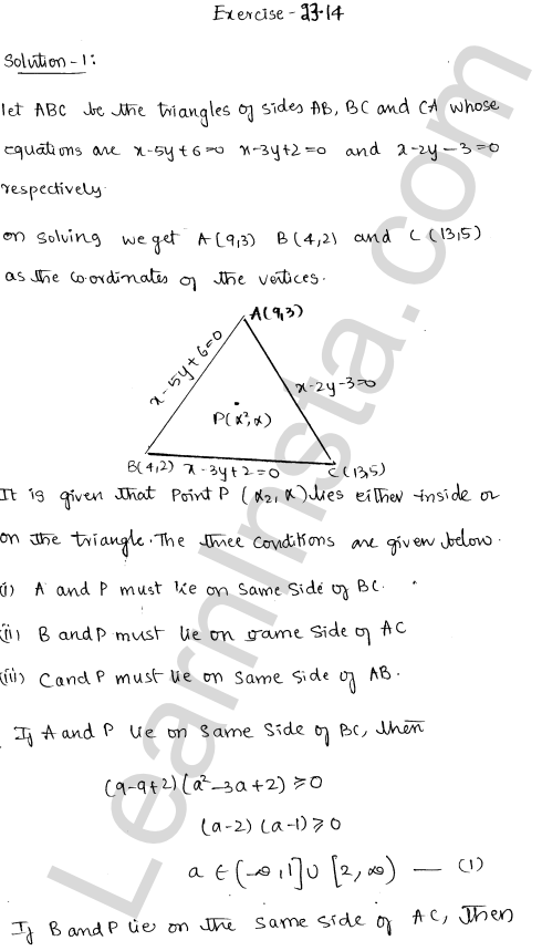 RD Sharma Class 11 Solutions Chapter 23 The Straight Lines Ex 23.14 1.1