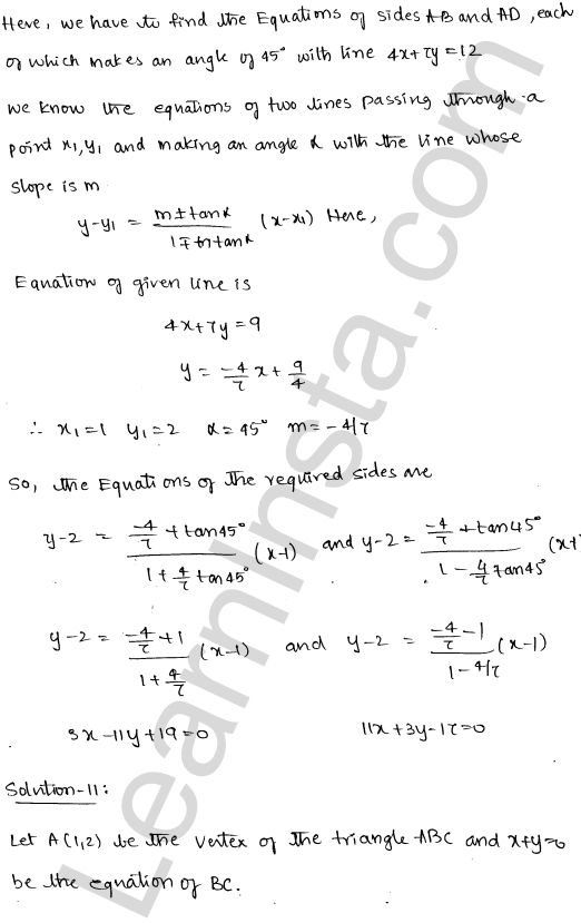 RD Sharma Class 11 Solutions Chapter 23 The Straight Lines Ex 23.18 1.9