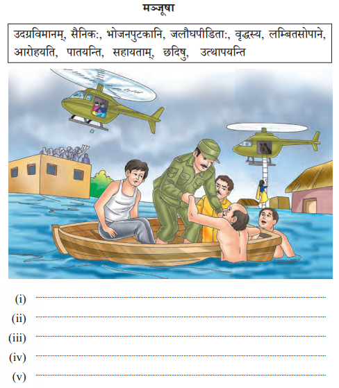 Solutions Class 10 अभ्यासवान् भव भाग 2 Chapter-4 (चित्रवर्णनम्)