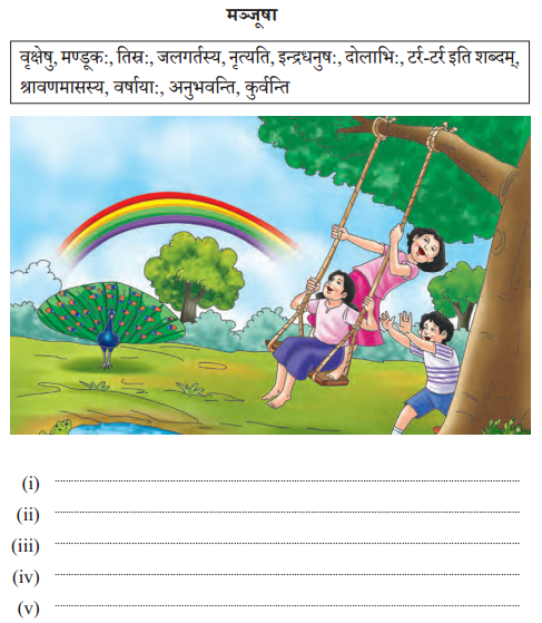 Solutions Class 10 अभ्यासवान् भव भाग 2 Chapter-4 (चित्रवर्णनम्)