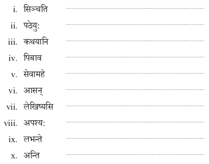 Abhyasvan Bhav Sanskrit Class 9 Solutions Chapter 11 धातरूपाणि Q4