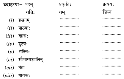 Class 10 Sanskrit Grammar Book Solutions प्रत्ययाः V Q1