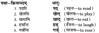 Class 6 Sanskrit Grammar Book Solutions क्रियापदानि तथा धातुरूपाणि 2