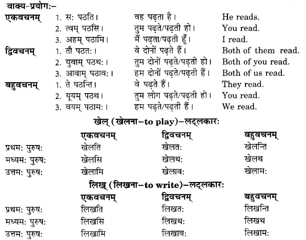 Class 6 Sanskrit Grammar Book Solutions क्रियापदानि तथा धातुरूपाणि 3