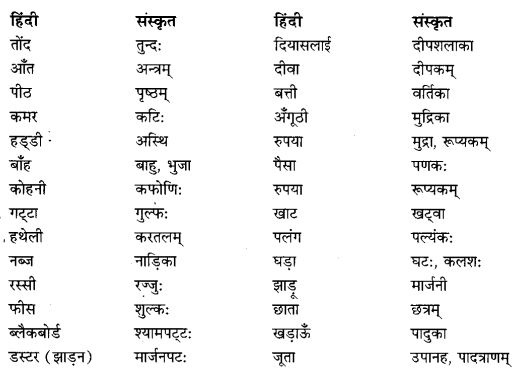 Class 6 Sanskrit Grammar Book Solutions व्यावहारिक शब्दकोश 10