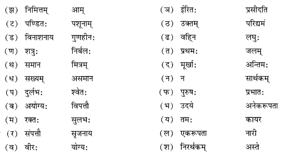 NCERT Solutions for Class 10 Sanskrit Shemushi Chapter 6 सुभाषितानि Additional Q7.1