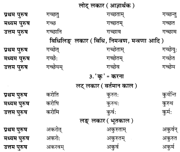 Class 7 Sanskrit Grammar Book Solutions धातुरूपाणि 5
