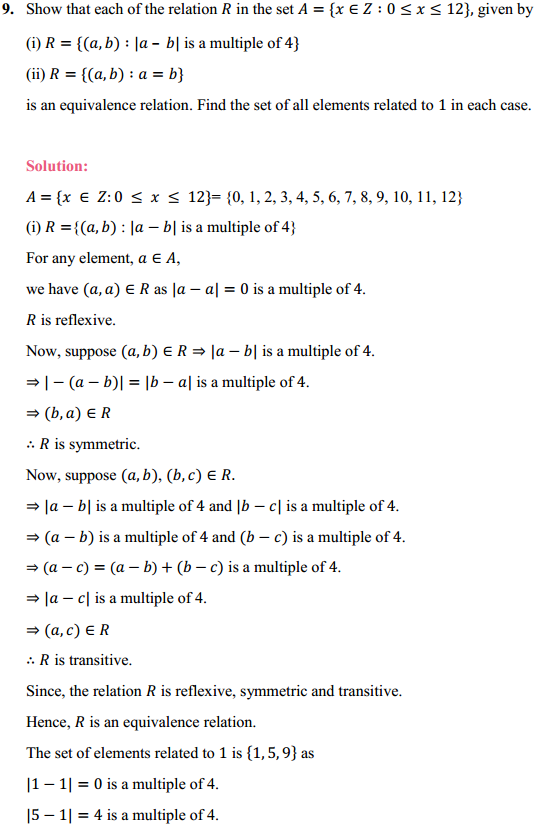 NCERT Solutions for Class 12 Maths Chapter 1 Relations and Functions Ex 1.1 12