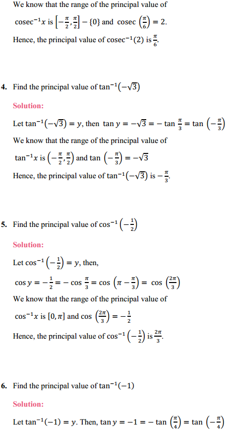 NCERT Solutions for Class 12 Maths Chapter 2 Inverse Trigonometric Functions Ex 2.1 2