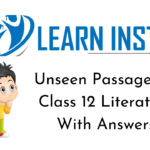 Unseen Passage for Class 12 Literature With Answers