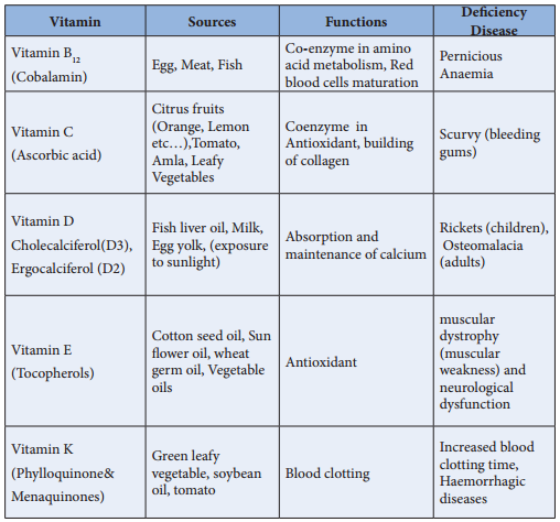 Biomolecules of Vitamins and Their Functions img 1a