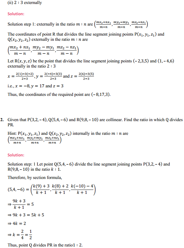 NCERT Solutions for Class 11 Maths Chapter 12 Introduction to three Dimensional Geometry Ex 12.3 2