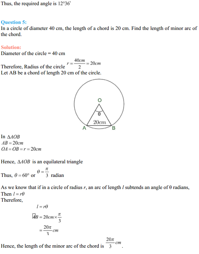 NCERT Solutions for Class 11 Maths Chapter 3 Trigonometric Functions Ex 3.1 5