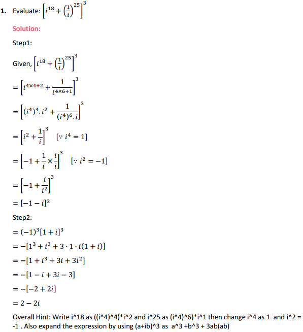 class 11 complex numbers and quadratic equations miscellaneous exercise solutions