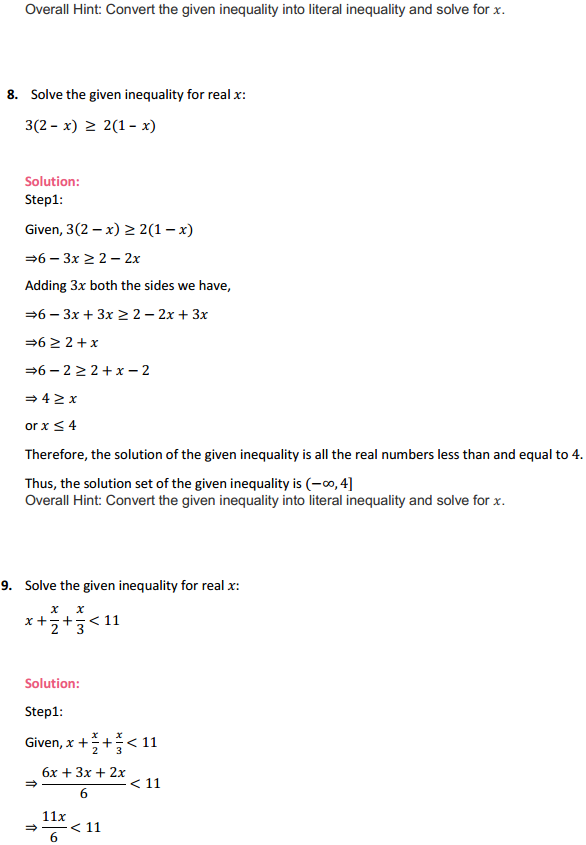 NCERT Solutions for Class 11 Maths Chapter 6 Linear Inequalities Ex 6.1 6
