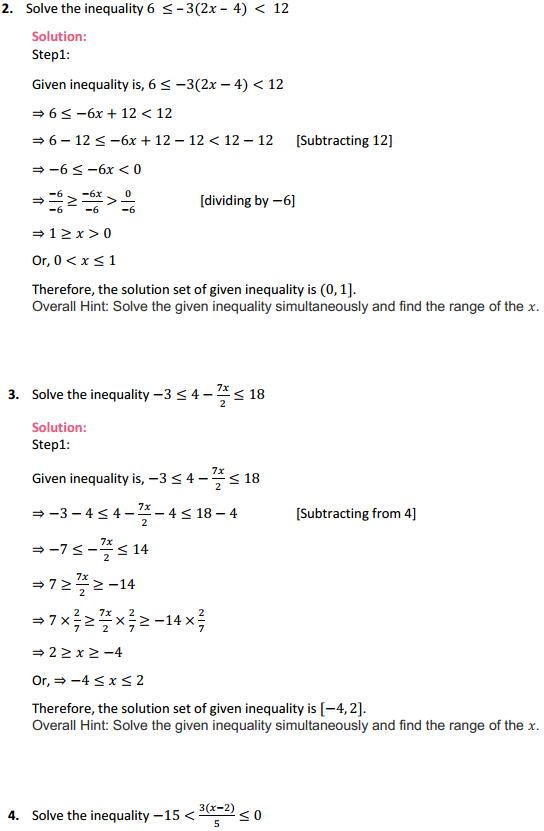 class 11 maths chapter 5 exercise 5.1 linear inequalities solution