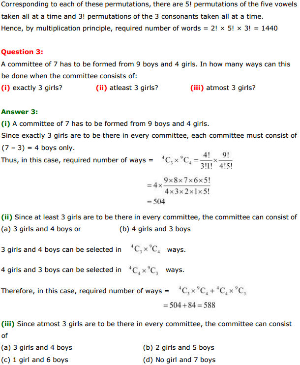 class 11 maths ncert solutions permutations and combinations miscellaneous