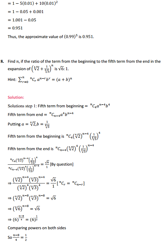 NCERT Solutions for Class 11 Maths Chapter 8 Binomial Theorem Miscellaneous Exercise 7