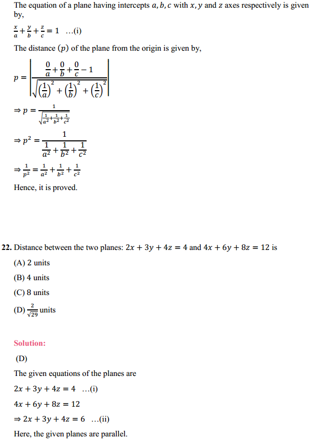 NCERT Solutions for Class 12 Maths Chapter 11 Three Dimensional Geometry Miscellaneous Exercise 18