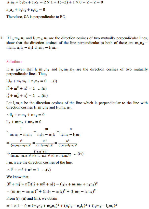 NCERT Solutions for Class 12 Maths Chapter 11 Three Dimensional Geometry Miscellaneous Exercise 2