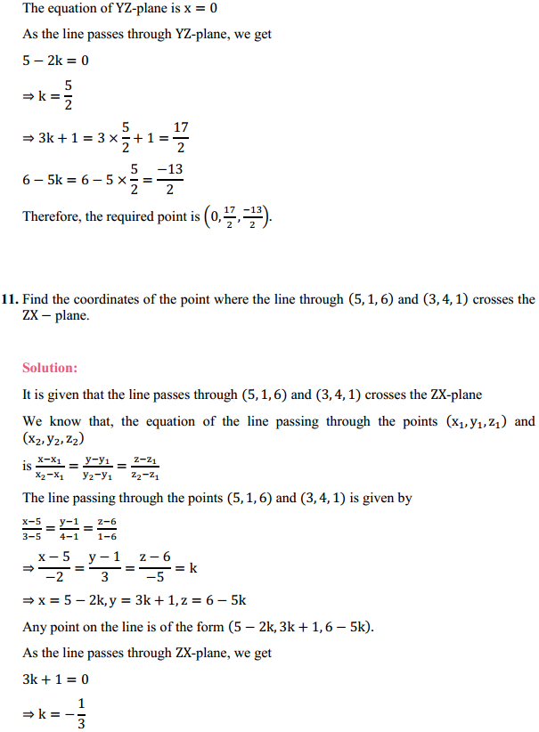 NCERT Solutions for Class 12 Maths Chapter 11 Three Dimensional Geometry Miscellaneous Exercise 8
