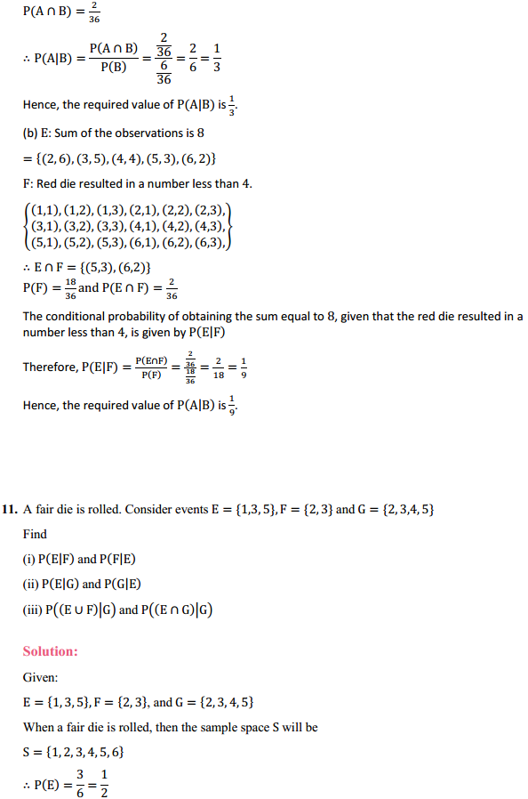 NCERT Solutions for Class 12 Maths Chapter 13 Probability Ex 13.1 13