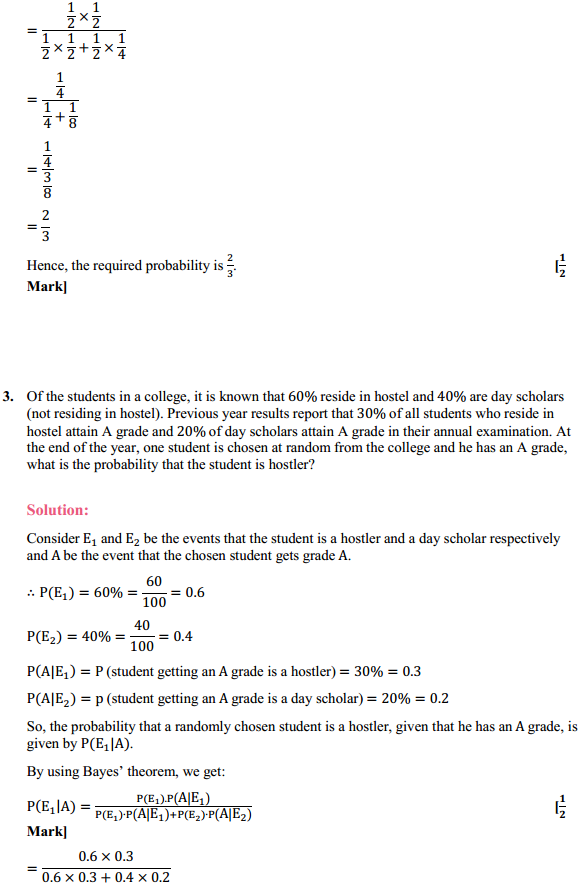NCERT Solutions for Class 12 Maths Chapter 13 Probability Ex 13.3 3
