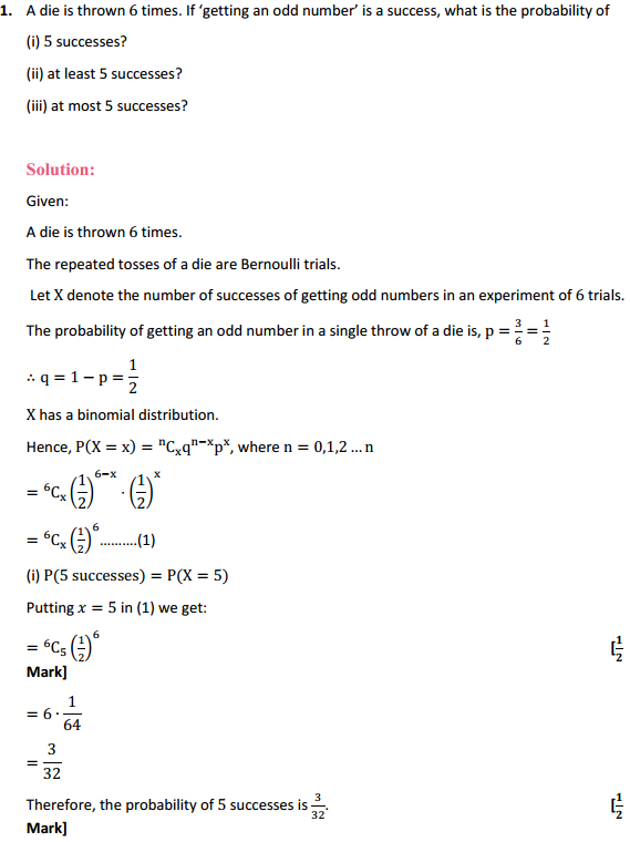 NCERT Solutions for Class 12 Maths Chapter 13 Probability Ex 13.5 1