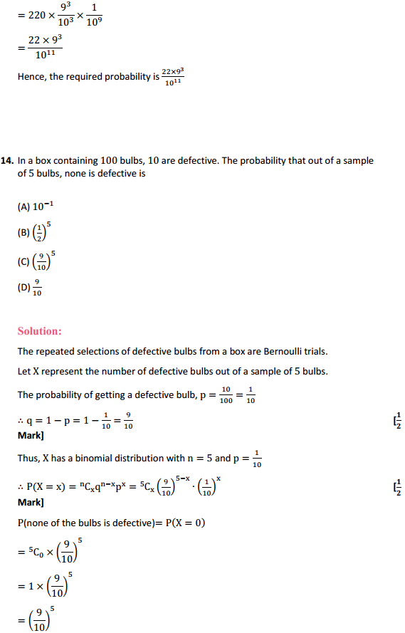 NCERT Solutions for Class 12 Maths Chapter 13 Probability Ex 13.5 17