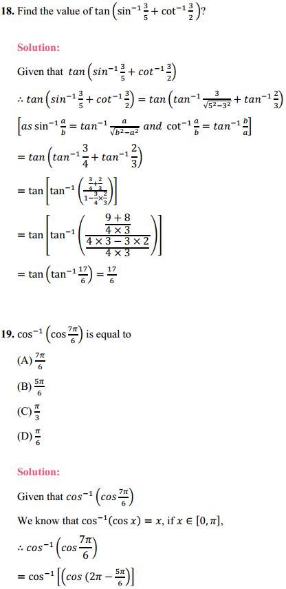 NCERT Solutions for Class 12 Maths Chapter 2 Inverse Trigonometric Functions Ex 2.2 10