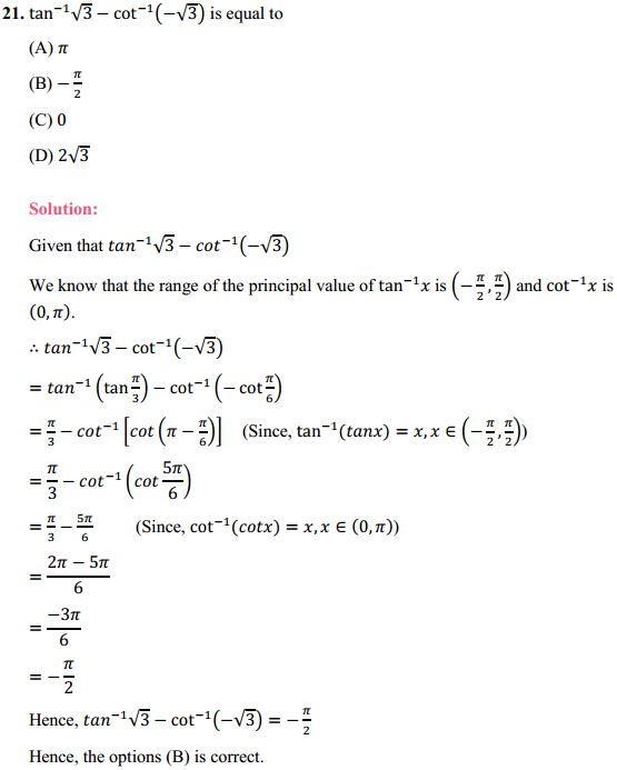 NCERT Solutions for Class 12 Maths Chapter 2 Inverse Trigonometric Functions Ex 2.2 12