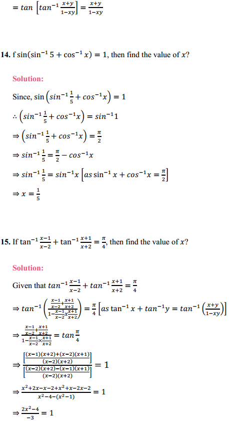 NCERT Solutions for Class 12 Maths Chapter 2 Inverse Trigonometric Functions Ex 2.2 8