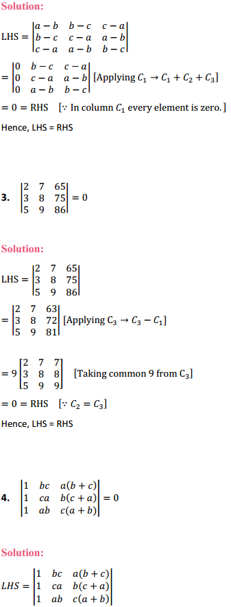 NCERT Solutions for Class 12 Maths Chapter 4 Determinants Ex 4.2 2