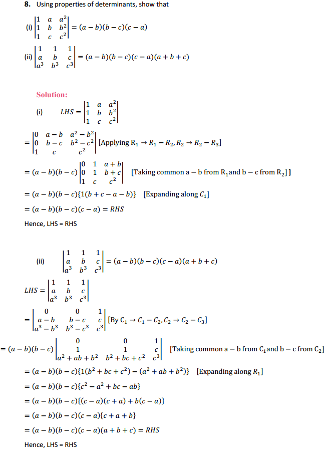 NCERT Solutions for Class 12 Maths Chapter 4 Determinants Ex 4.2 5