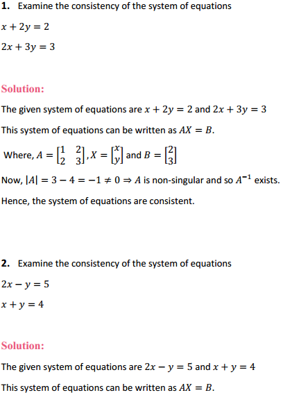 NCERT Solutions for Class 12 Maths Chapter 4 Determinants Ex 4.6 1