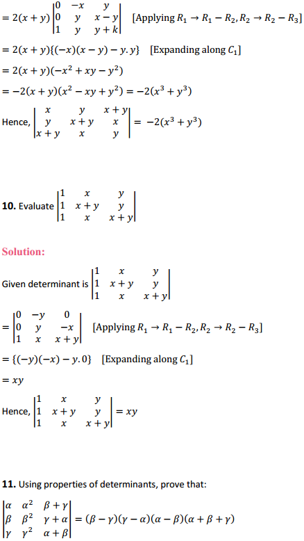 NCERT Solutions for Class 12 Maths Chapter 4 Determinants Miscellaneous Exercise 11